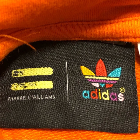 Adidas x Pharrell Williams Humanrace Yourh Orange Hoodie Breathe Thoughts - Picture 7 of 10